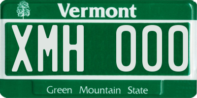 VT license plate XMH000