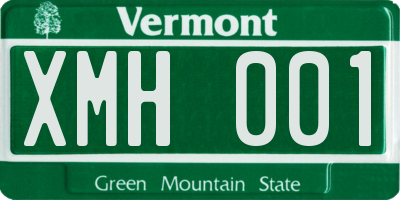VT license plate XMH001