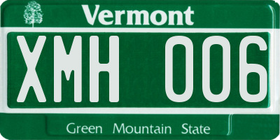 VT license plate XMH006