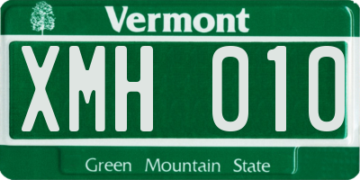 VT license plate XMH010