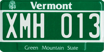 VT license plate XMH013