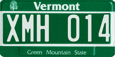 VT license plate XMH014