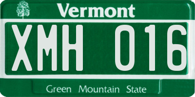 VT license plate XMH016