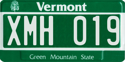 VT license plate XMH019