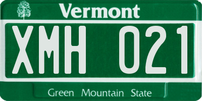 VT license plate XMH021