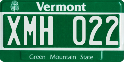 VT license plate XMH022