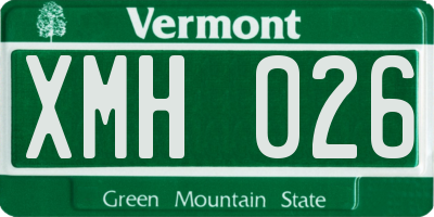 VT license plate XMH026
