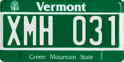 VT license plate XMH031