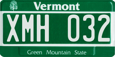 VT license plate XMH032