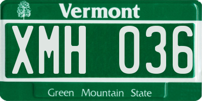 VT license plate XMH036