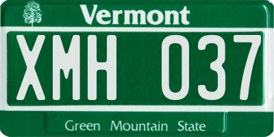 VT license plate XMH037
