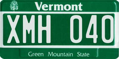 VT license plate XMH040