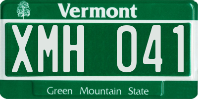 VT license plate XMH041