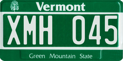 VT license plate XMH045