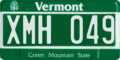 VT license plate XMH049