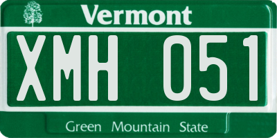 VT license plate XMH051