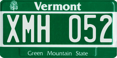 VT license plate XMH052