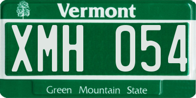 VT license plate XMH054