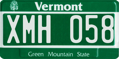 VT license plate XMH058