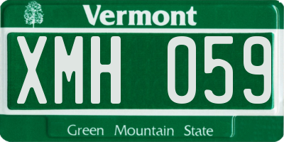 VT license plate XMH059