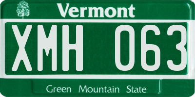 VT license plate XMH063