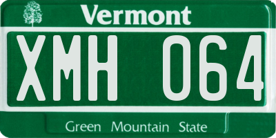VT license plate XMH064