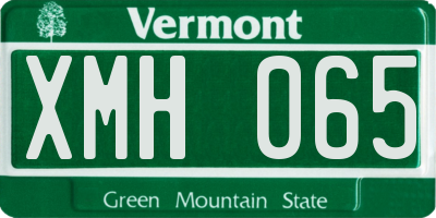 VT license plate XMH065