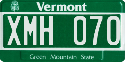 VT license plate XMH070
