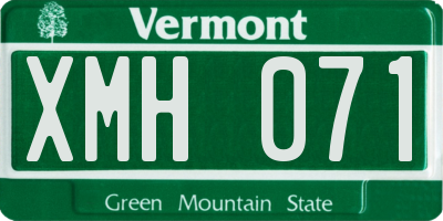 VT license plate XMH071