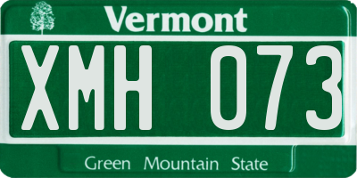 VT license plate XMH073