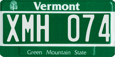 VT license plate XMH074