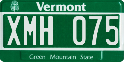 VT license plate XMH075