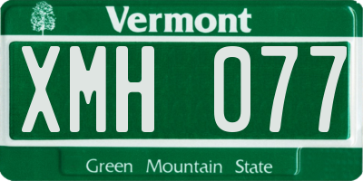 VT license plate XMH077