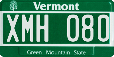 VT license plate XMH080