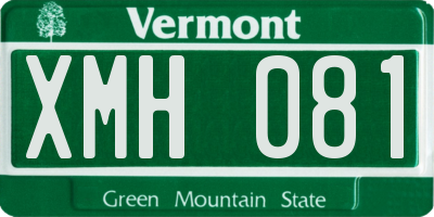 VT license plate XMH081