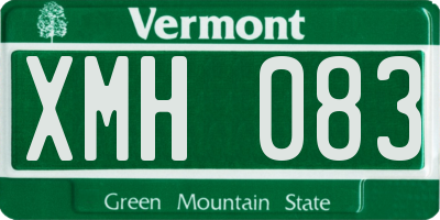 VT license plate XMH083