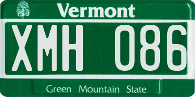 VT license plate XMH086