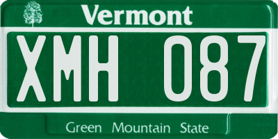 VT license plate XMH087
