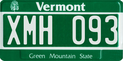 VT license plate XMH093