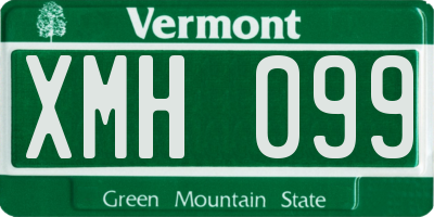 VT license plate XMH099