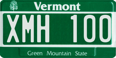 VT license plate XMH100