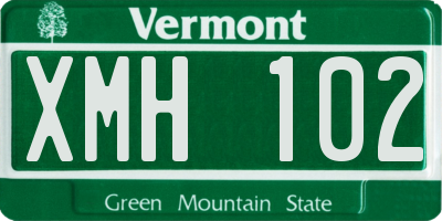 VT license plate XMH102