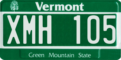 VT license plate XMH105