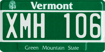 VT license plate XMH106