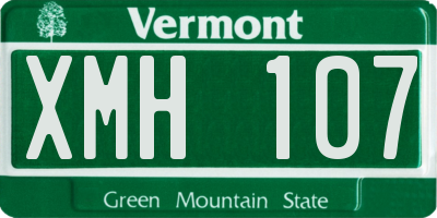 VT license plate XMH107