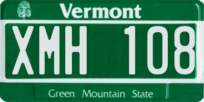 VT license plate XMH108