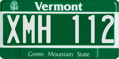VT license plate XMH112