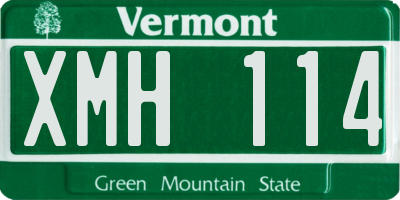 VT license plate XMH114