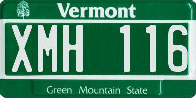 VT license plate XMH116