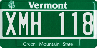 VT license plate XMH118